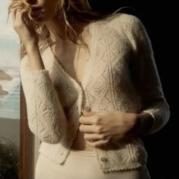 DÔEN Chandel Alpaca Blend Cardigan Jasmine Flower XS - Picture 5 of 13